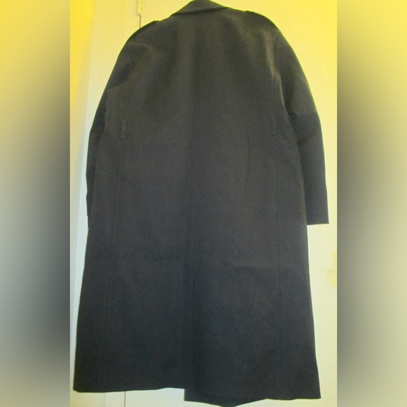 HOT Burberry Brit Navy Blue Showerproof Stretch Cotton Chesterfield Coat $1,600! - Picture 7 of 12